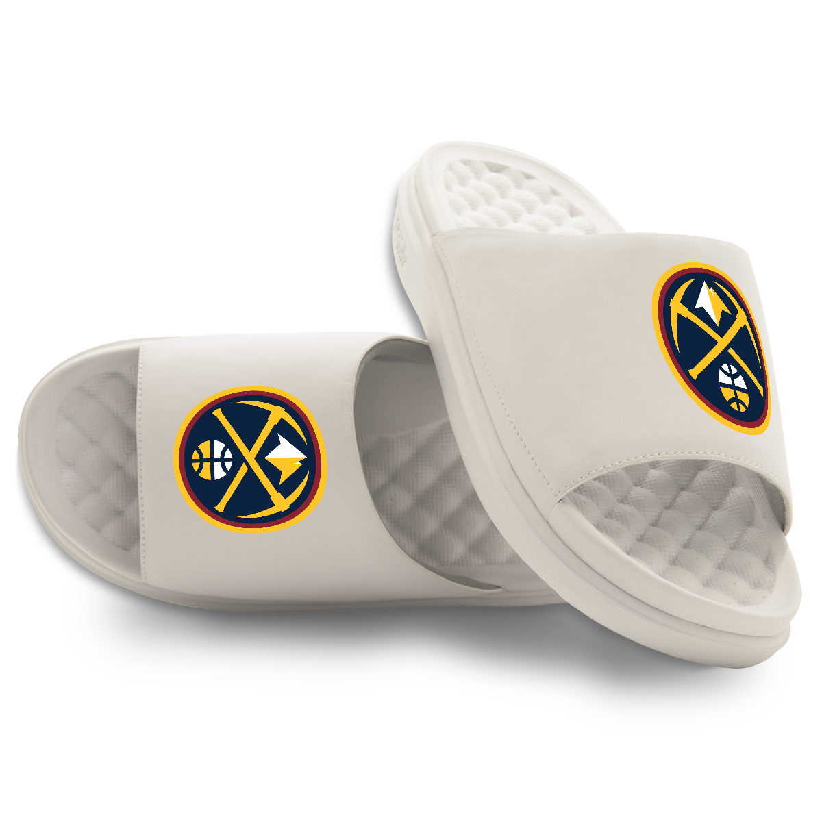Youth ISlide Cream Denver Nuggets Primary Motive Slide Sandals Youth ISlide Cream Denver Nuggets Primary Motive Slide Sandals