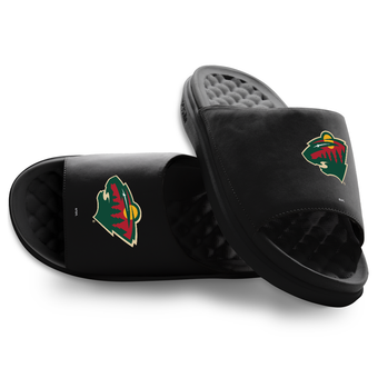 Youth ISlide Black Minnesota Wild Primary Motive Slide Sandals
