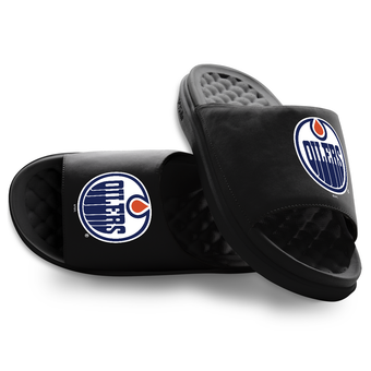 Youth ISlide Black Edmonton Oilers Primary Motive Slide Sandals