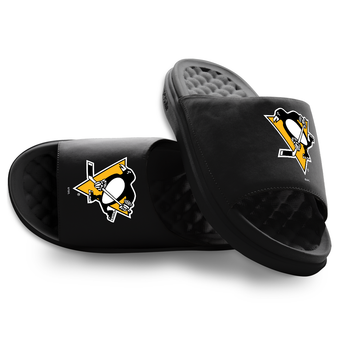 Youth ISlide Black Pittsburgh Penguins Primary Motive Slide Sandals