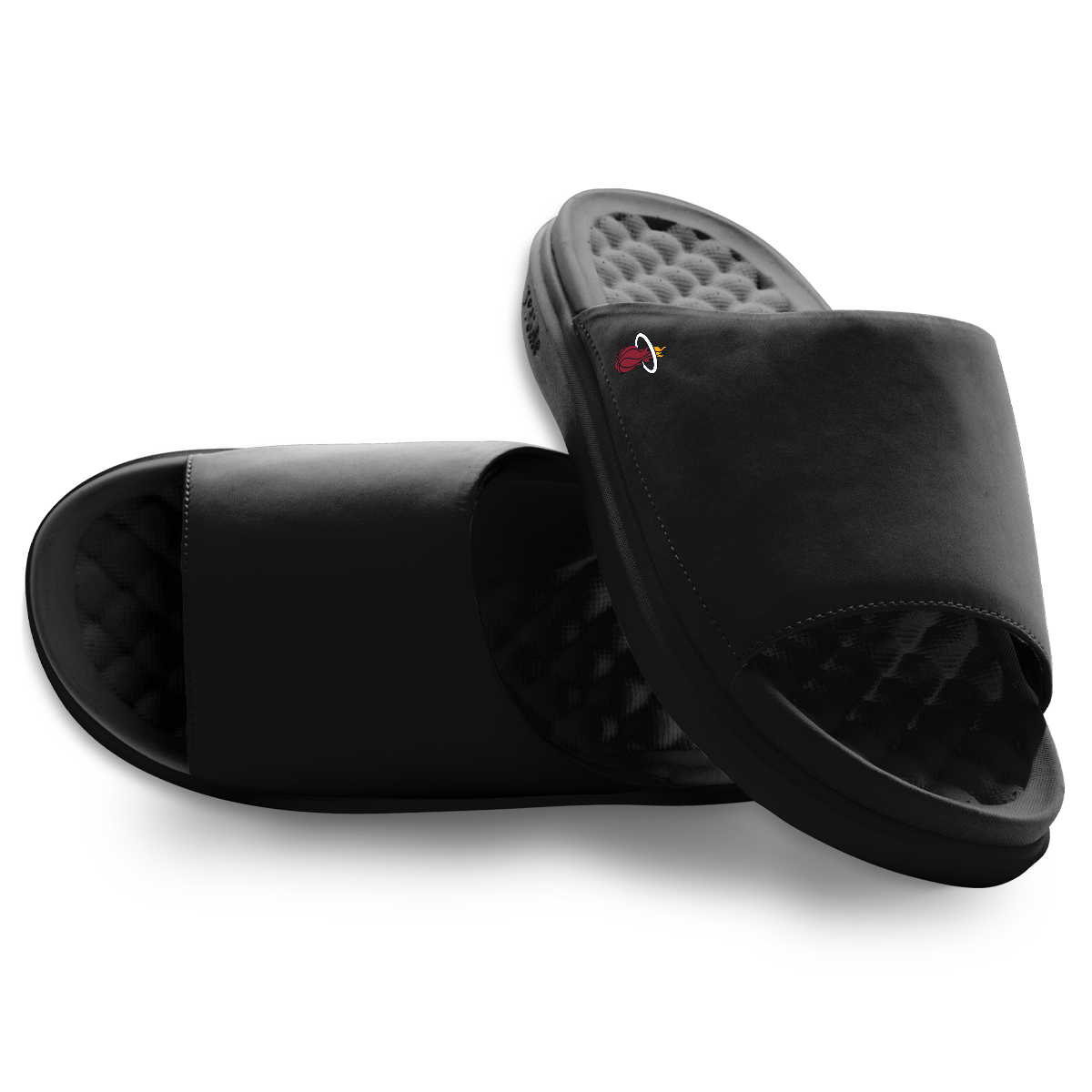 Unisex ISlide Black Miami Heat Minimalistic Motive Slide Sandals