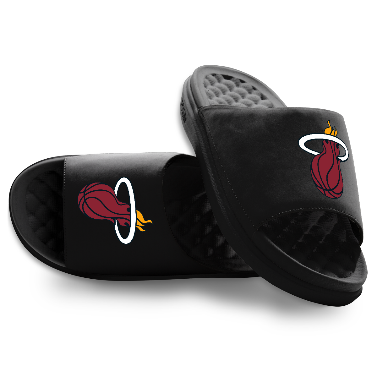 Unisex ISlide Black Miami Heat Primary Motive Slide Sandals