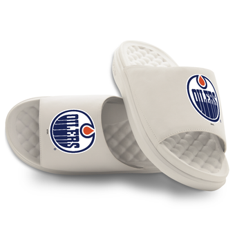 Unisex ISlide Cream Edmonton Oilers Primary Motive Slide Sandals