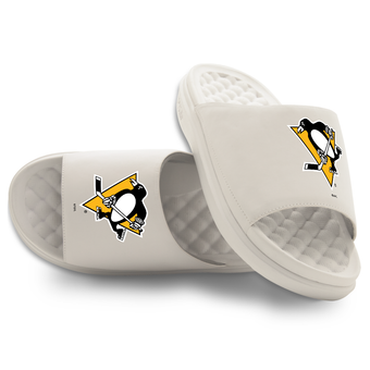 Unisex ISlide Cream Pittsburgh Penguins Primary Motive Slide Sandals