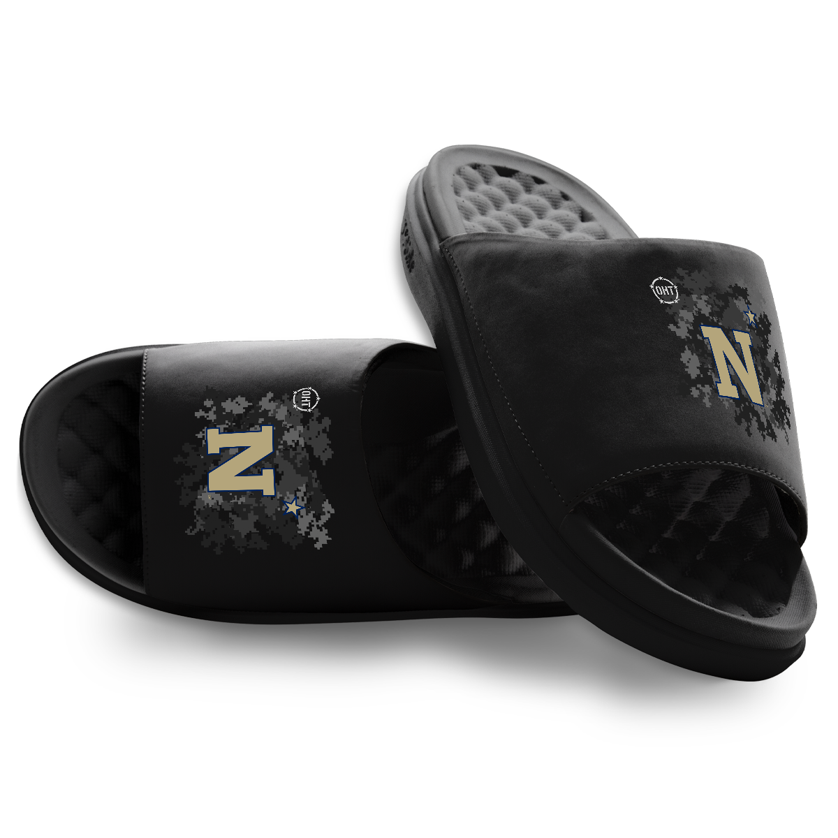 Unisex ISlide Black Navy Midshipmen Motive Slide Sandals