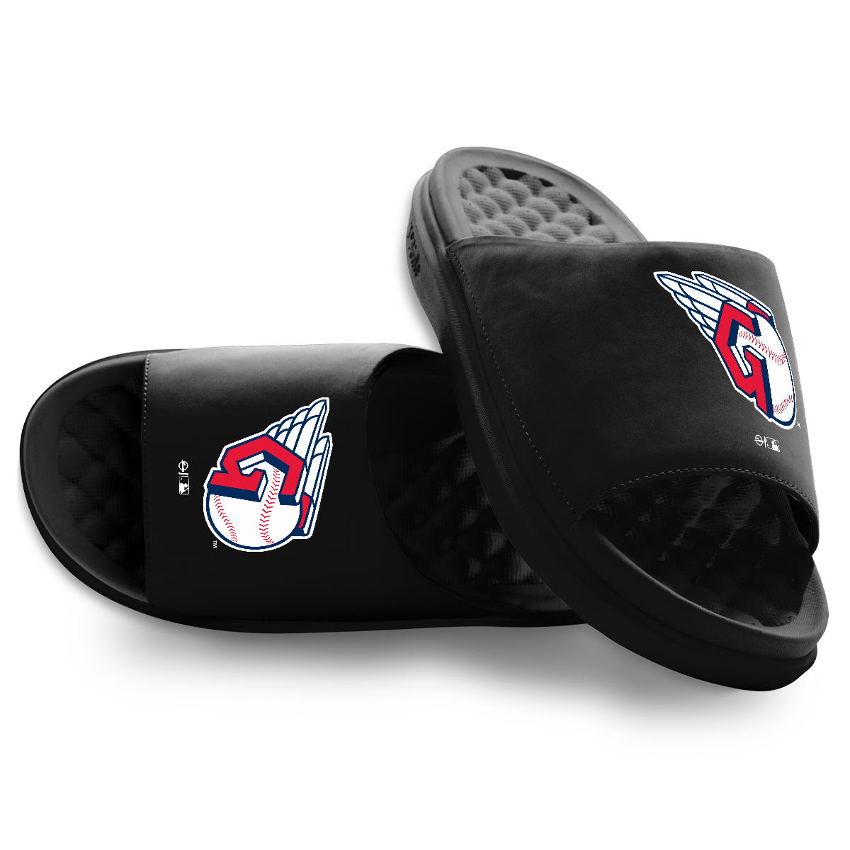 Unisex ISlide Black Cleveland Guardians Primary Motive Slide Sandals Unisex ISlide Black Cleveland Guardians Primary Motive Slide Sandals