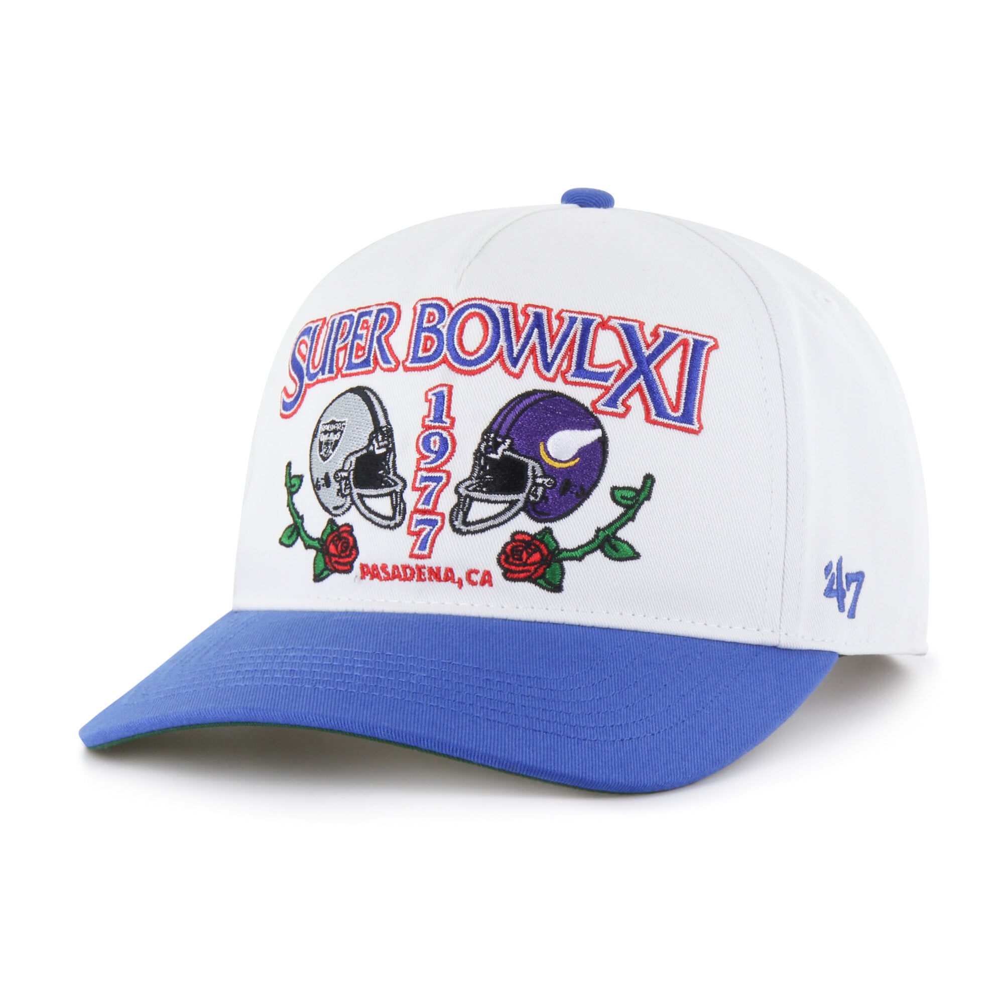 Men's '47 White/Royal NFL Multi-Team Throwback Dueling Logos Adjustable Hitch Hat