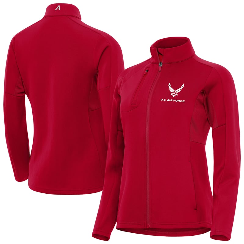 Women's Antigua Red Air Force Generation Full-Zip Jacket
