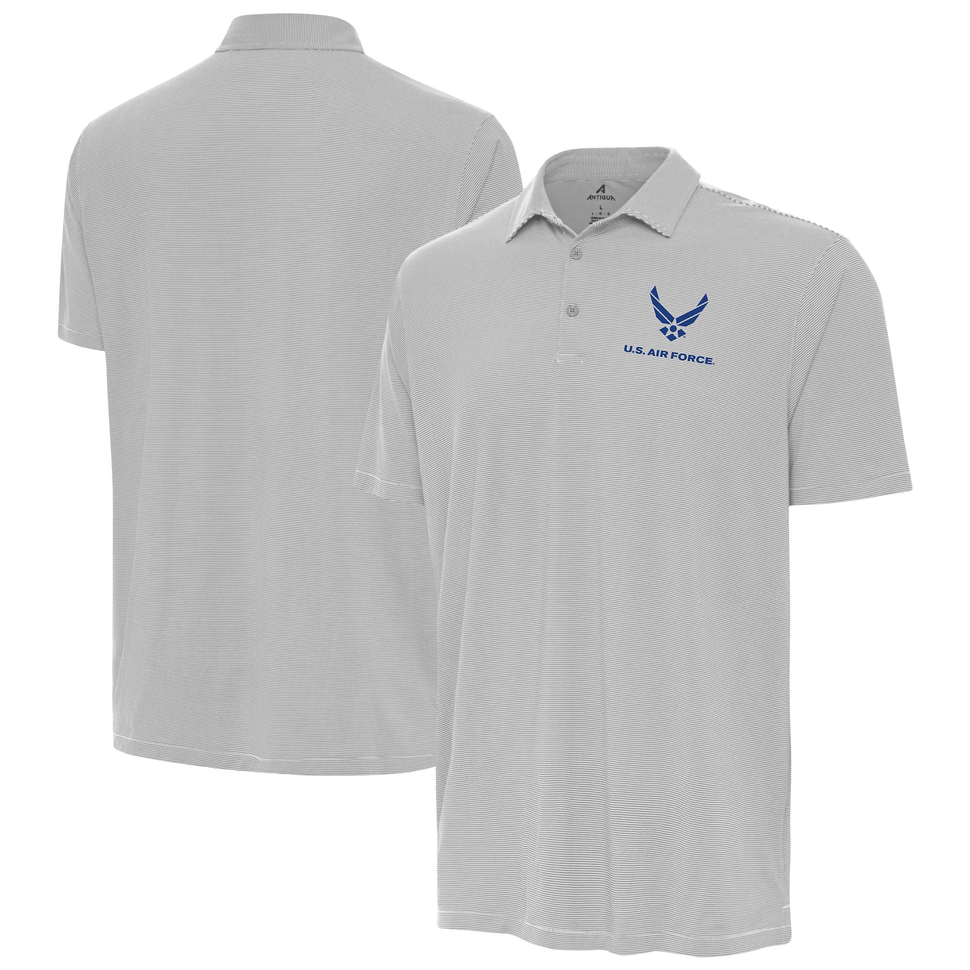 Men's Antigua Gray Air Force Twine Polo
