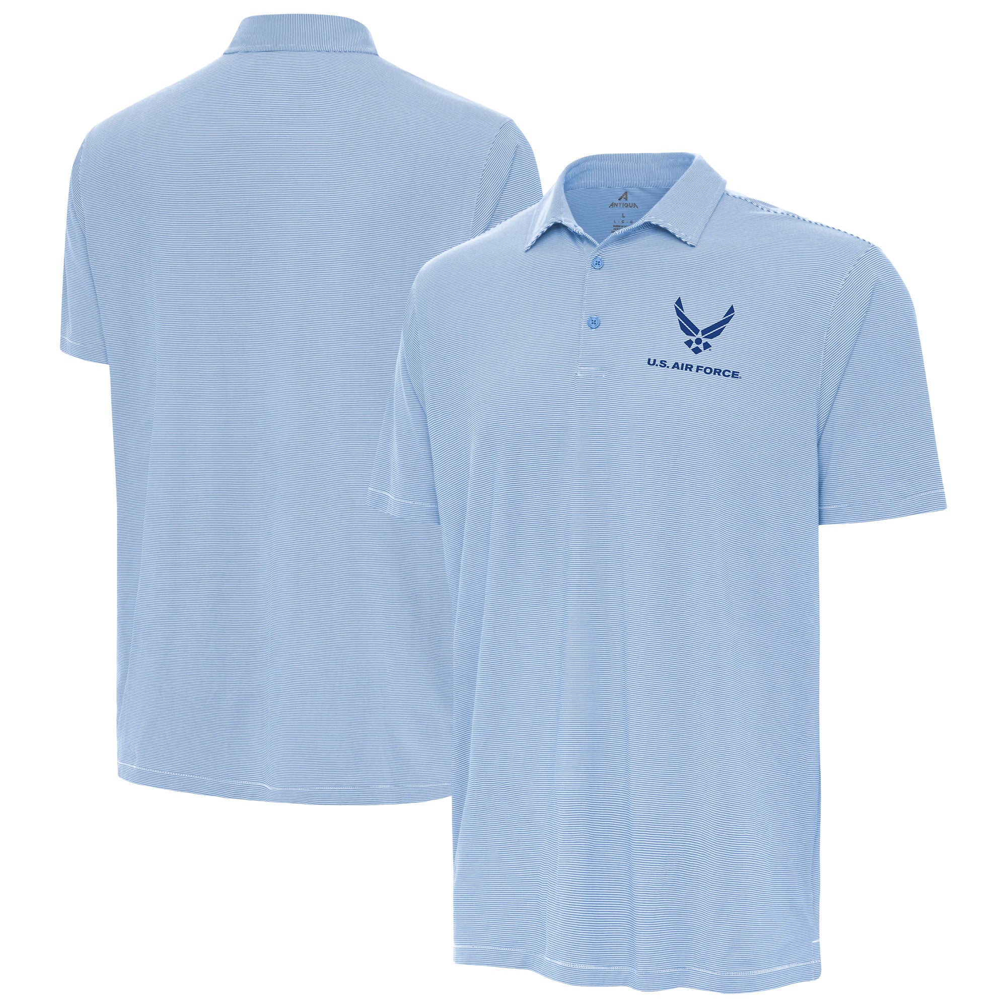 Men's Antigua Powder Blue Air Force Twine Polo