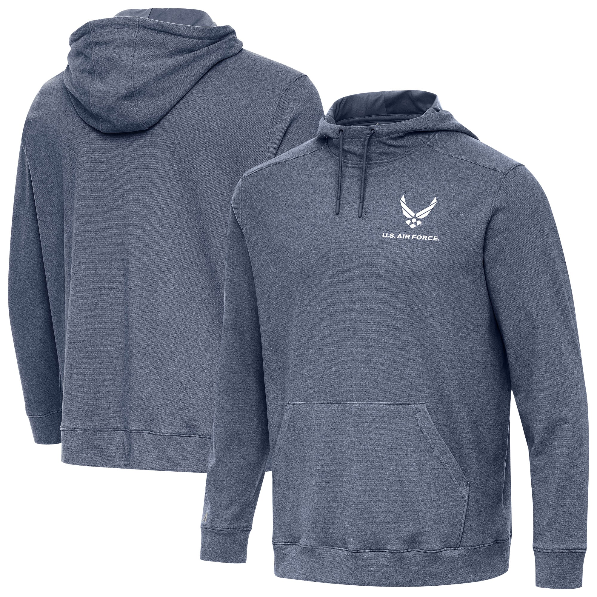 Men's Antigua Heather Navy Air Force Cloud Pullover Hoodie