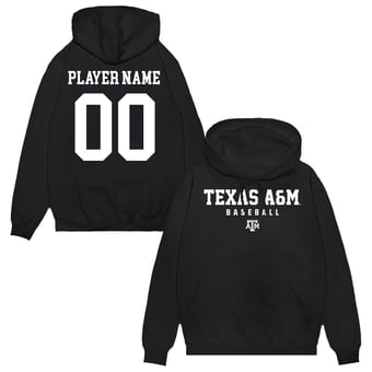 Unisex Black Texas A&M Aggies NIL Pick-A-Player Baseball Pullover Hoodie