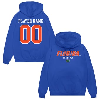 Unisex Royal Florida Gators NIL Pick-A-Player Baseball Pullover Hoodie