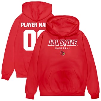 Unisex Red Louisville Cardinals NIL Pick-A-Player Baseball Pullover Hoodie