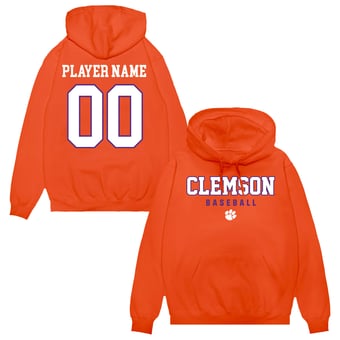 Unisex Orange Clemson Tigers NIL Pick-A-Player Baseball Pullover Hoodie