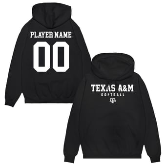 Unisex Black Texas A&M Aggies NIL Pick-A-Player Softball Pullover Hoodie