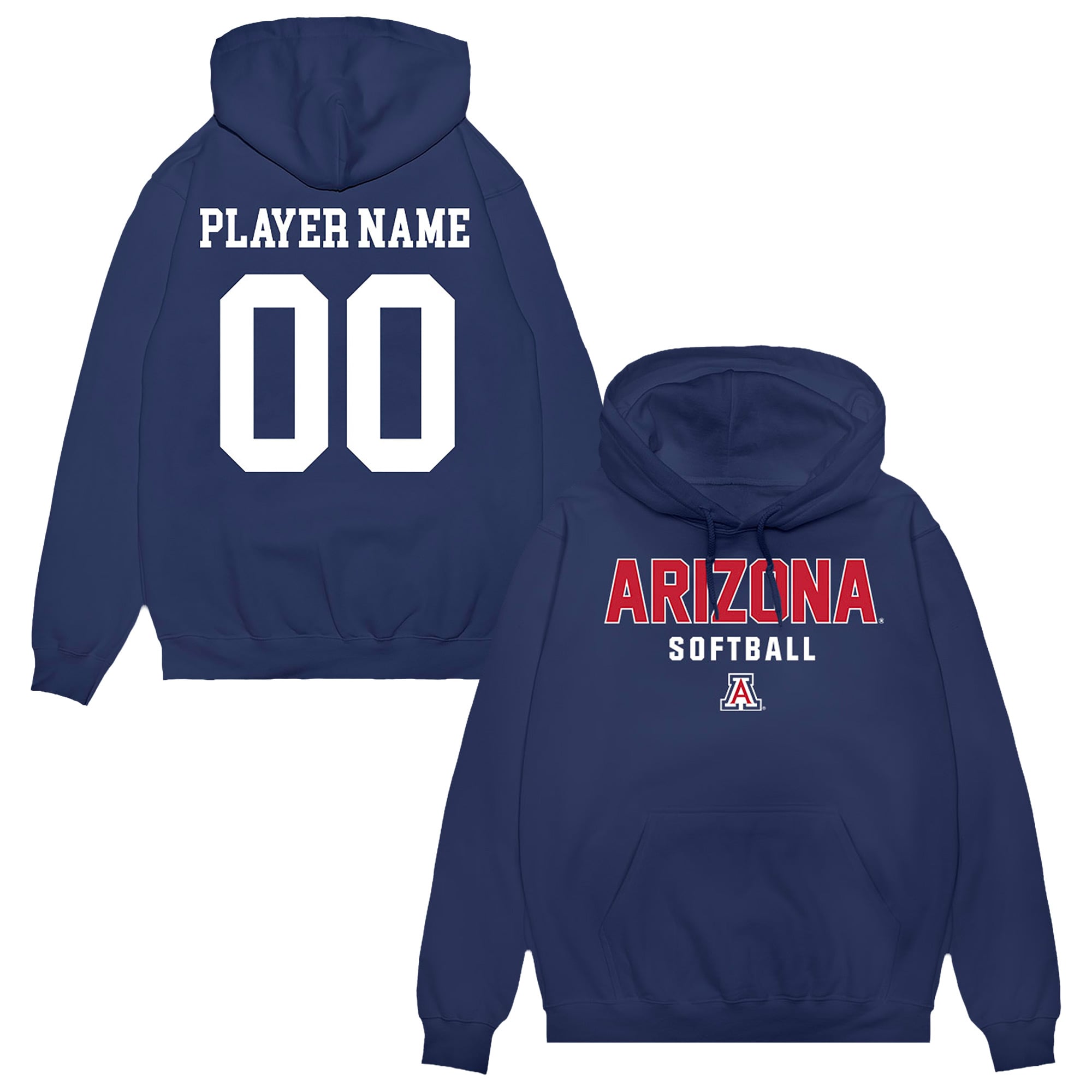 Unisex Navy Arizona Wildcats NIL Pick-A-Player Softball Pullover Hoodie