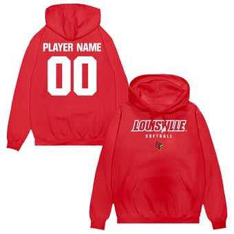 Unisex Red Louisville Cardinals NIL Pick-A-Player Softball Pullover Hoodie