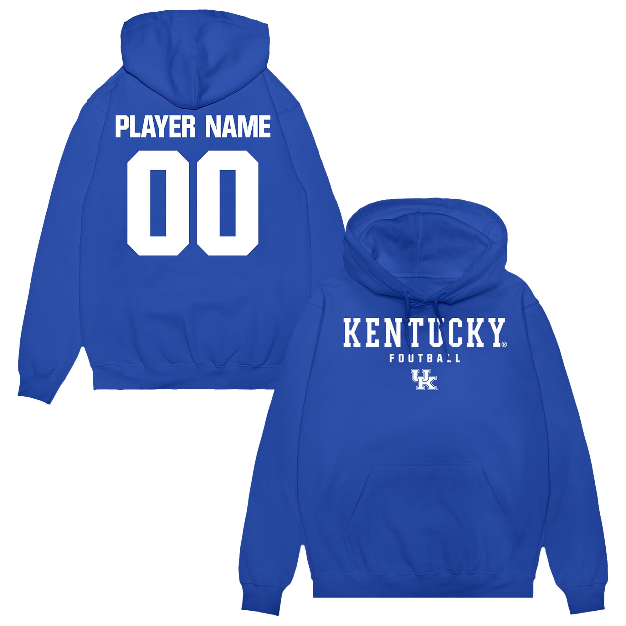 Unisex Royal Kentucky Wildcats NIL Pick-A-Player Football Pullover Hoodie