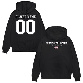 Unisex Black Mississippi State Bulldogs NIL Pick-A-Player Football Pullover Hoodie