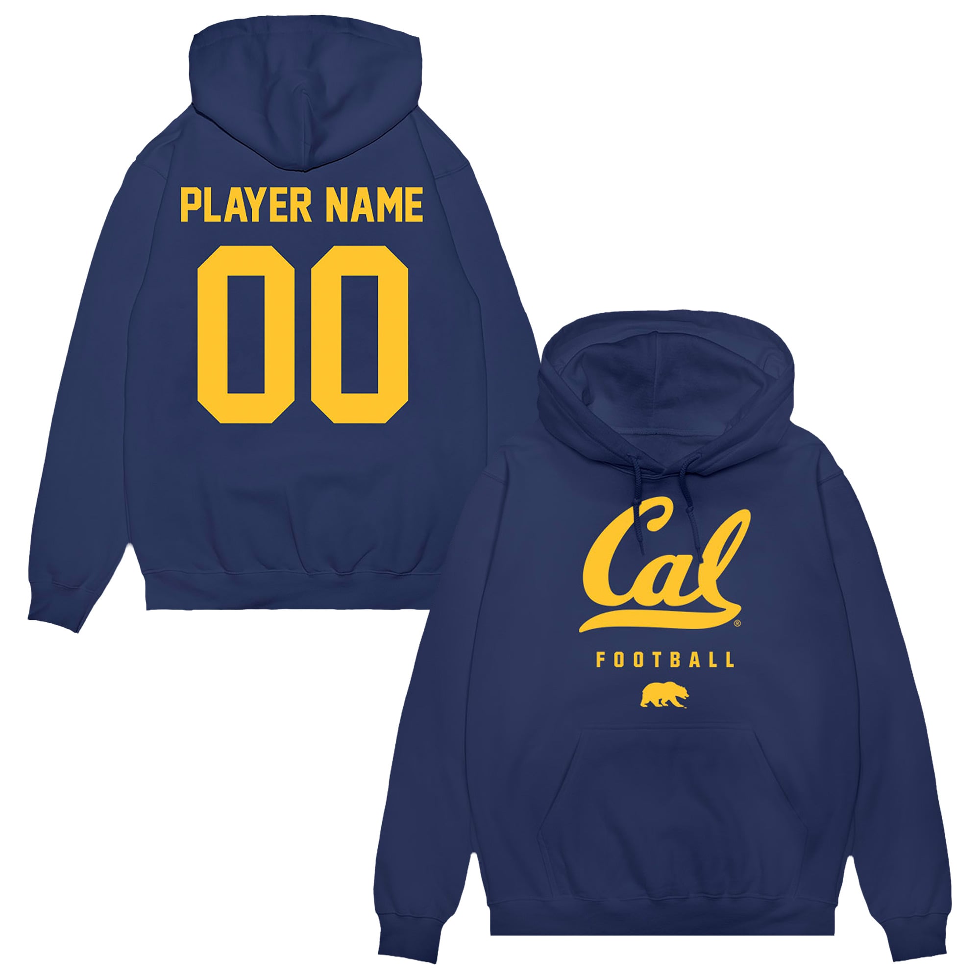 Unisex Navy Cal Bears NIL Pick-A-Player Football Pullover Hoodie