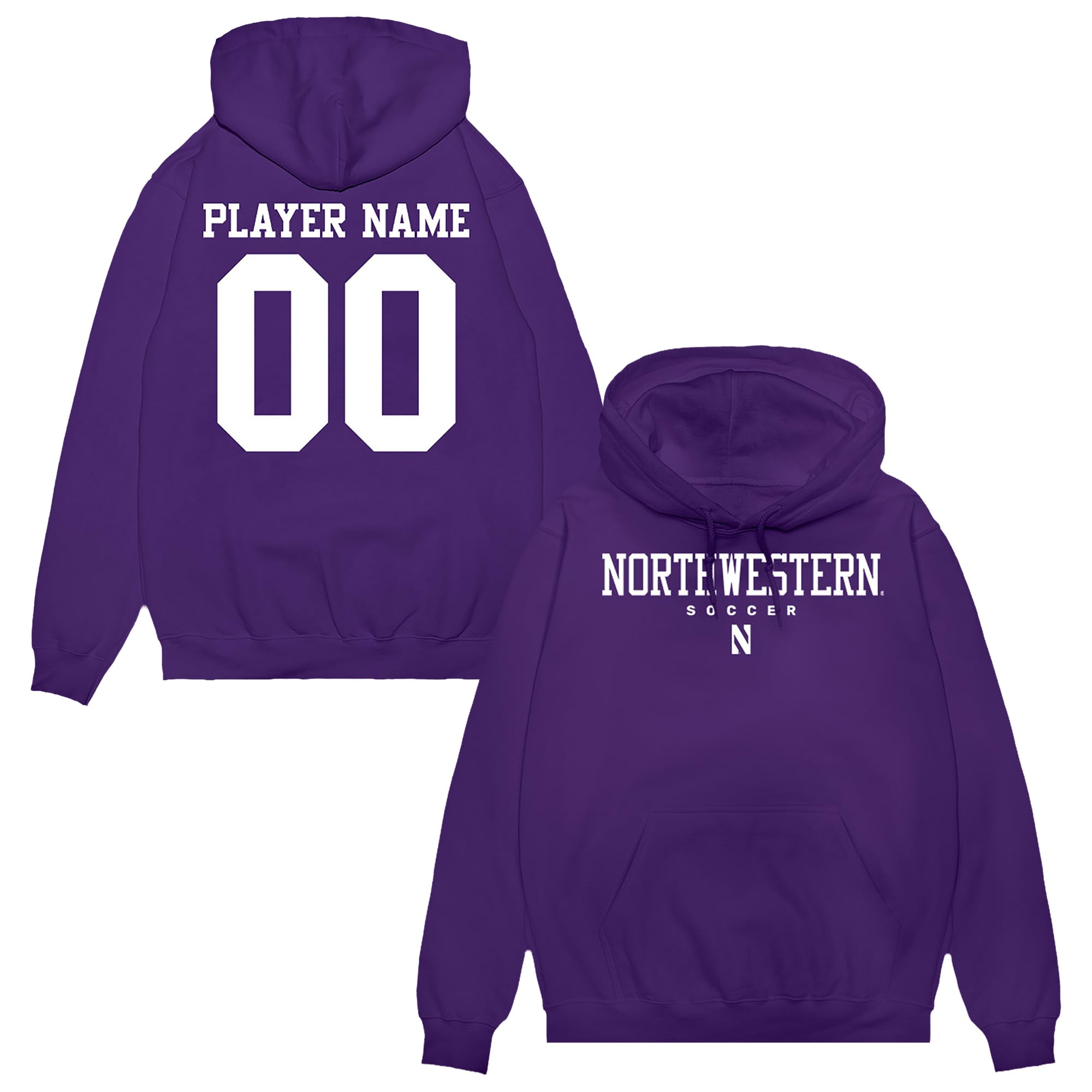 Unisex Purple Northwestern Wildcats NIL Pick-A-Player Women's Soccer Pullover Hoodie