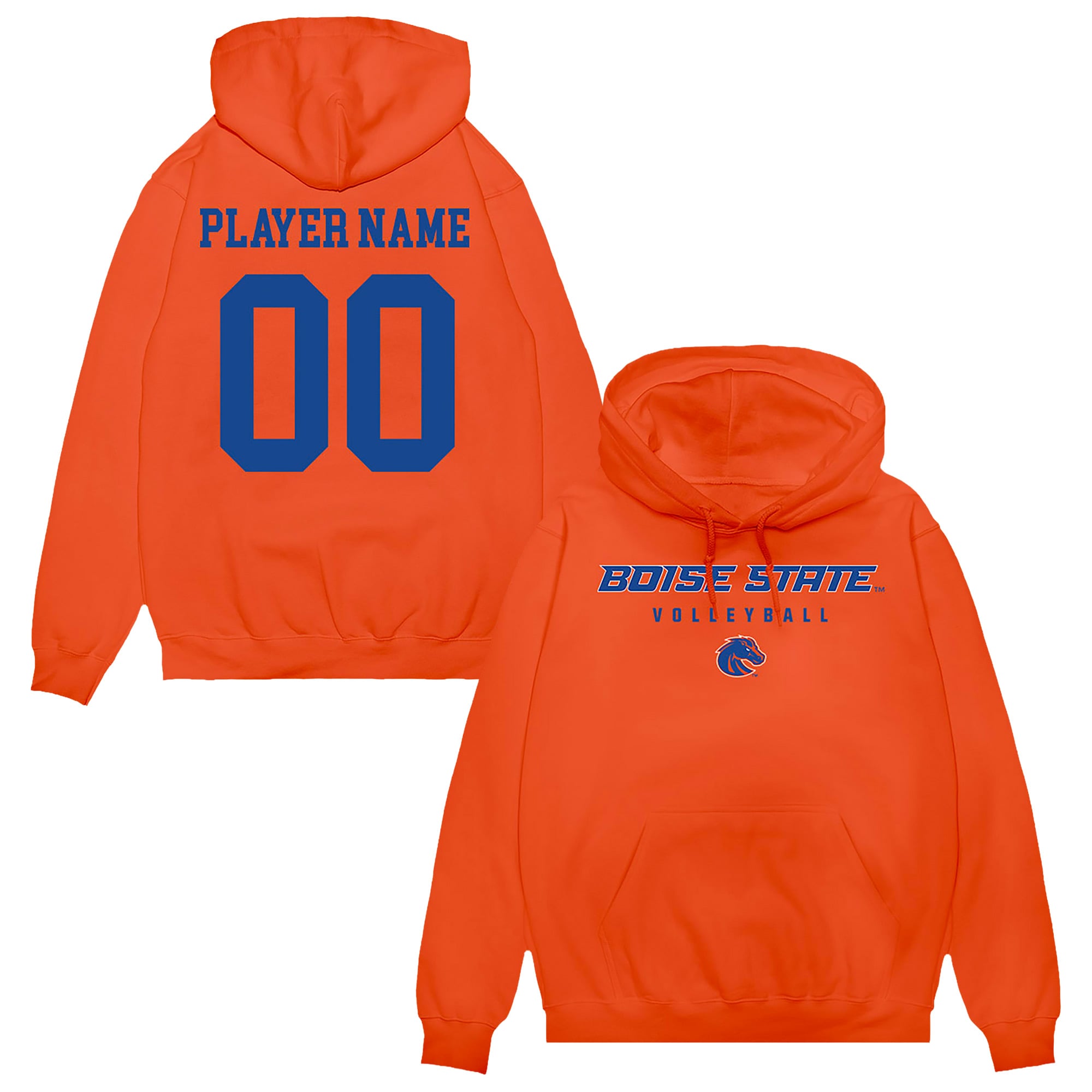 Unisex Orange Boise State Broncos NIL Pick-A-Player Women's Volleyball Pullover Hoodie