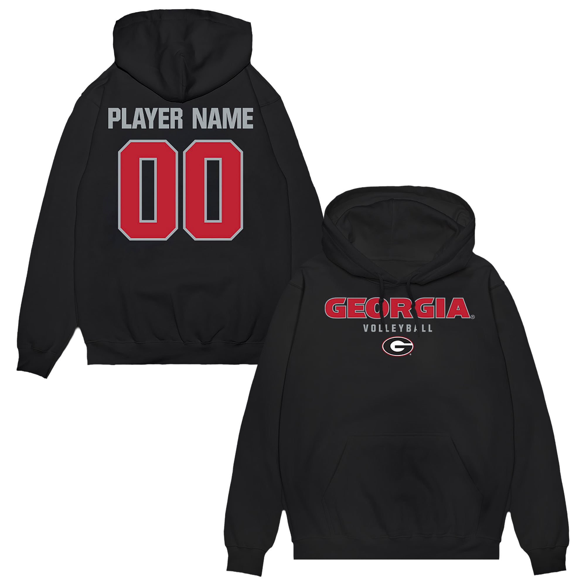 Unisex Black Georgia Bulldogs NIL Pick-A-Player Women's Volleyball Pullover Hoodie