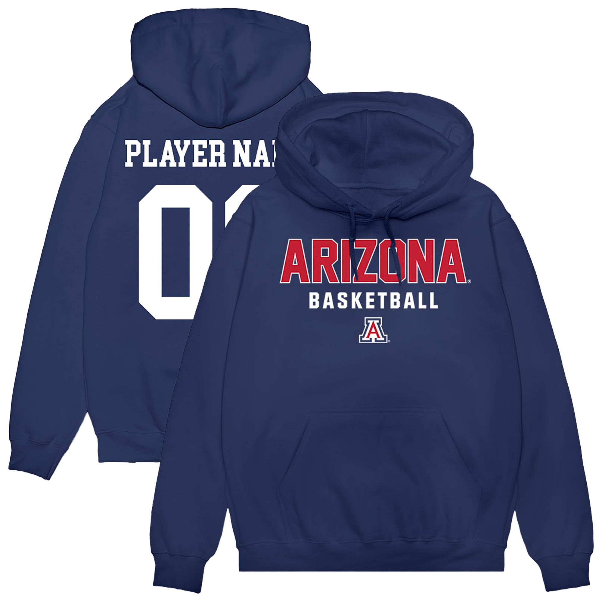 Unisex Navy Arizona Wildcats NIL Pick-A-Player Men's Basketball Pullover Hoodie