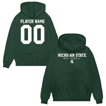 Unisex Green Michigan State Spartans NIL Pick-A-Player Men's Basketball Pullover Hoodie
