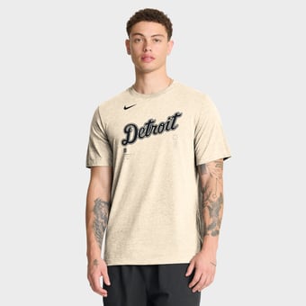 Men's Nike Natural Detroit Tigers Wordmark Tri-Blend T-Shirt