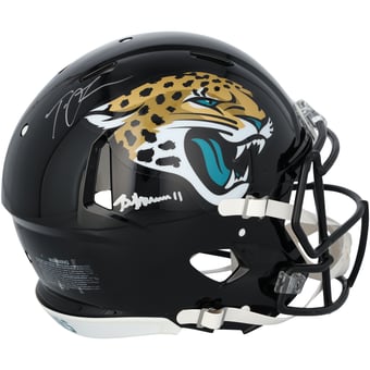 Trevor Lawrence & Brian Thomas Jr. Jacksonville Jaguars Autographed Riddell Speed Authentic Helmet