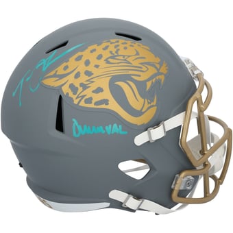 Trevor Lawrence Jacksonville Jaguars Autographed Riddell 2024 Slate Speed Replica Helmet with "Duuuval" Inscription