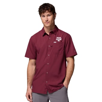 Men's Columbia Maroon Texas A&M Aggies Slack Tide Camp Button-Up Shirt