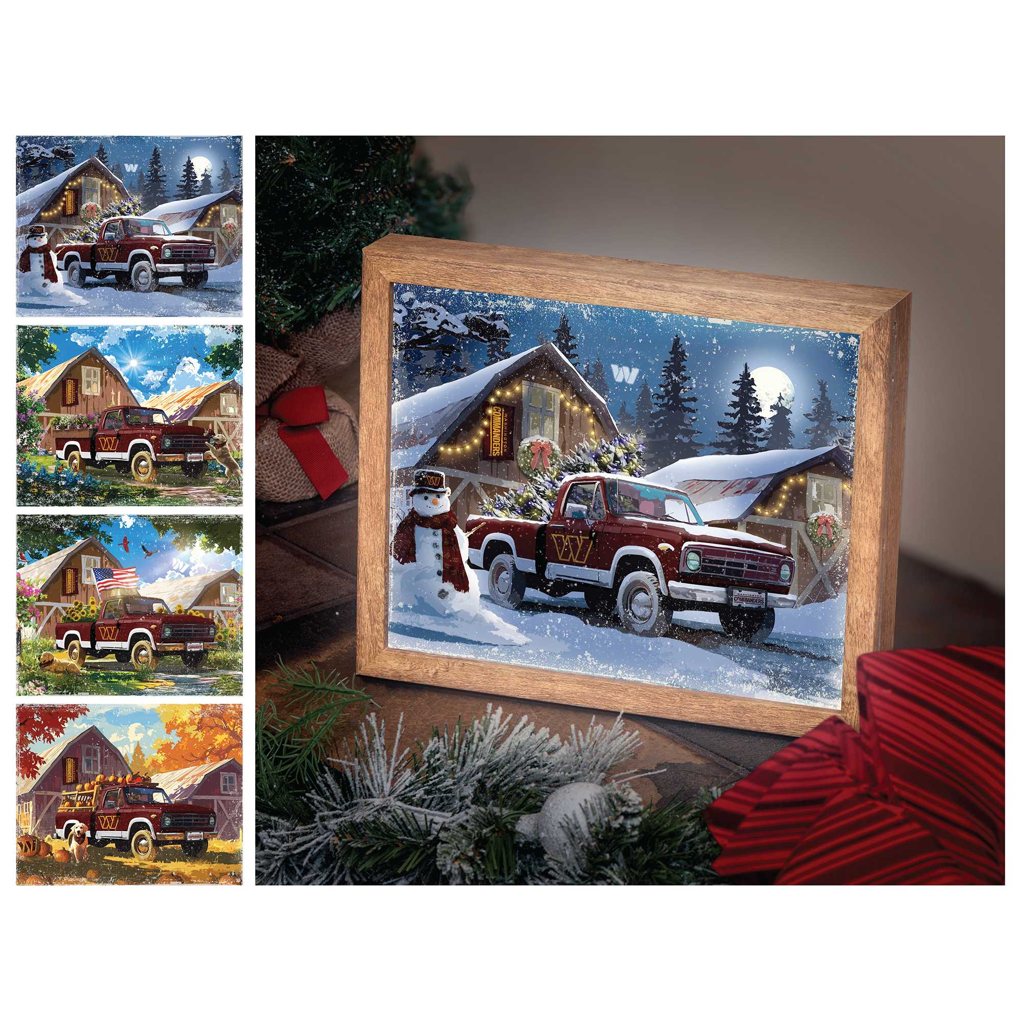 Washington Commanders 12" x 11" Four Seasons LED Light Box