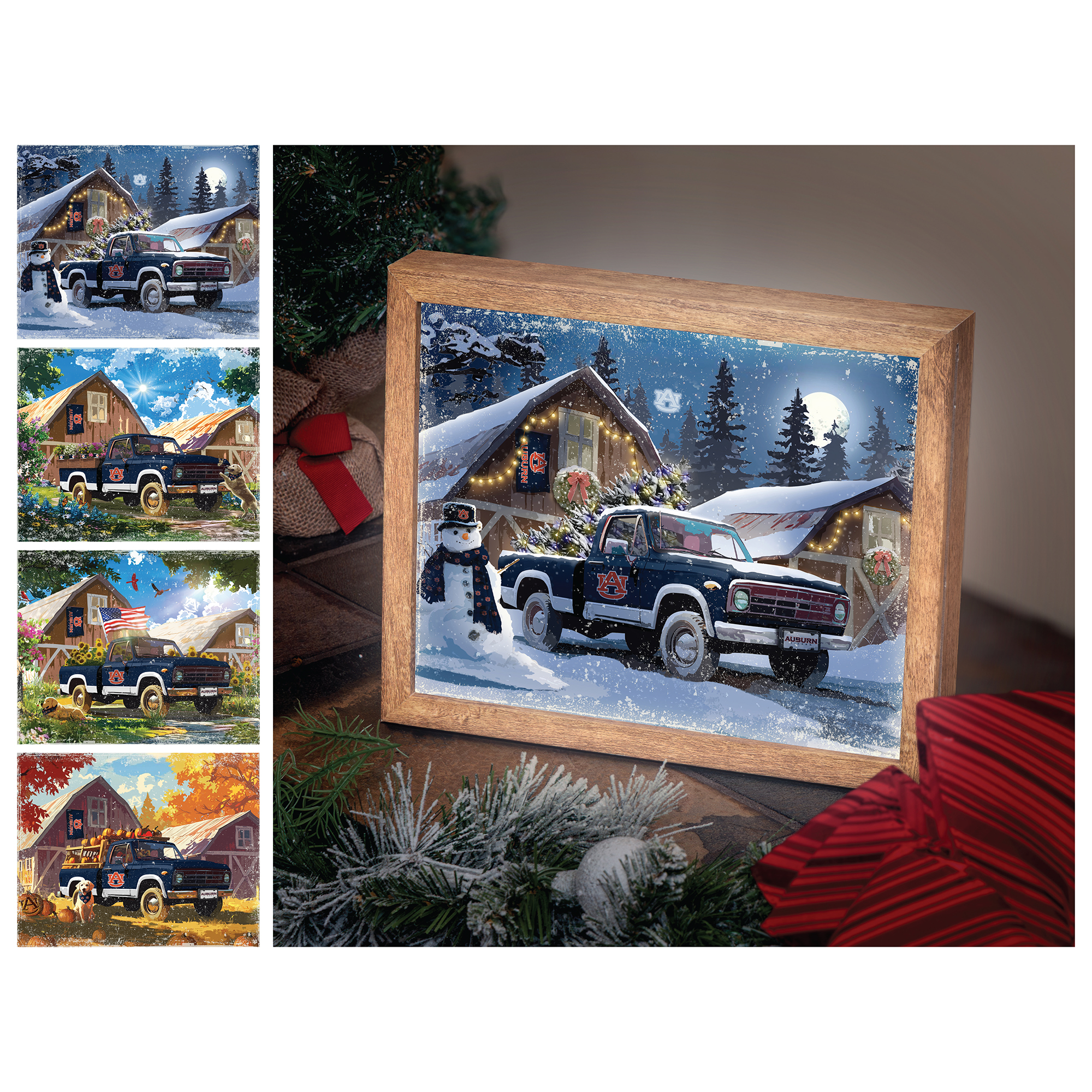 Auburn Tigers 12" x 11" Four Seasons LED Light Box