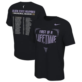 Unisex Nike Eclipse Black Golden State Valkyries 2025 Inaugural Season First of a Lifetime Schedule T-Shirt