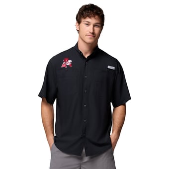 Men's Columbia Black Arkansas Razorbacks Tamiami Omni-Shade Button-Down Shirt