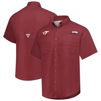 Men's Columbia Maroon Virginia Tech Hokies Tamiami Omni-Shade Button-Down Shirt