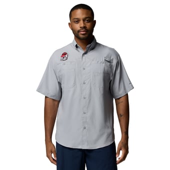 Men's Columbia Gray Georgia Bulldogs Tamiami Omni-Shade Button-Down Shirt