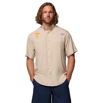 Men's Columbia Tan Tennessee Volunteers Tamiami Omni-Shade Button-Down Shirt
