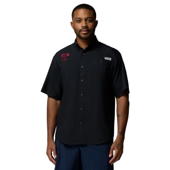 Men's Columbia Black Texas A&M Aggies Tamiami Omni-Shade Button-Down Shirt