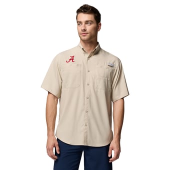 Men's Columbia Tan Alabama Crimson Tide Tamiami Omni-Shade Button-Down Shirt