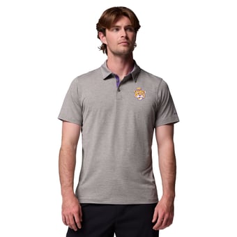 Men's Columbia  Gray LSU Tigers Trail Omni-Shade Polo