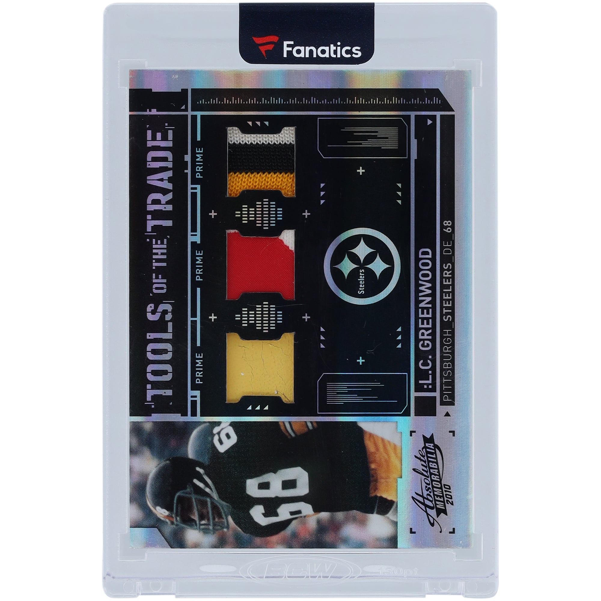 LC Greenwood Pittsburgh Steelers 2010 Panini Absolute Triple GU Relic #45 #46/49 Card. rookie card picture