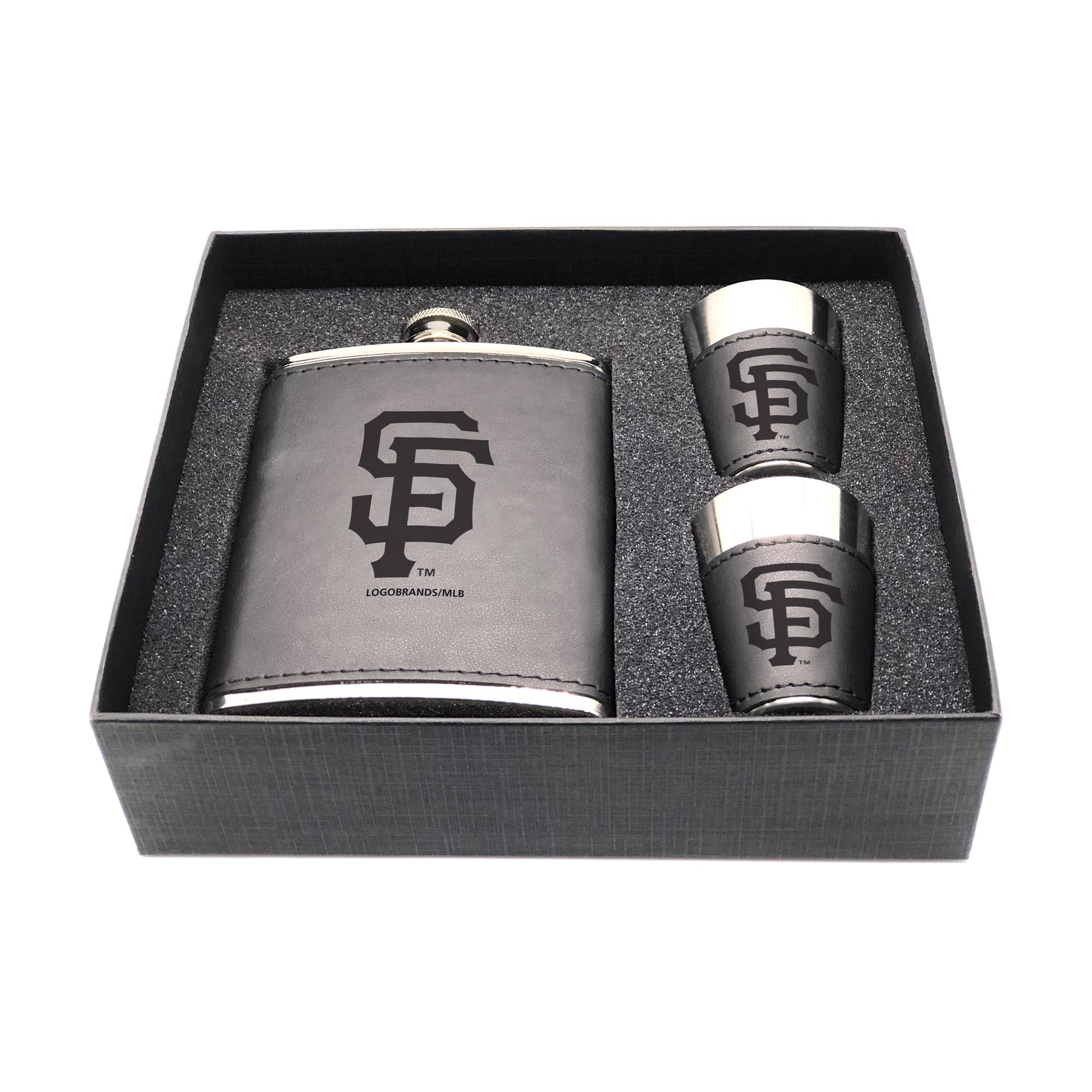 San Francisco Giants Three-Piece Leather Flask & Shot Glass Set