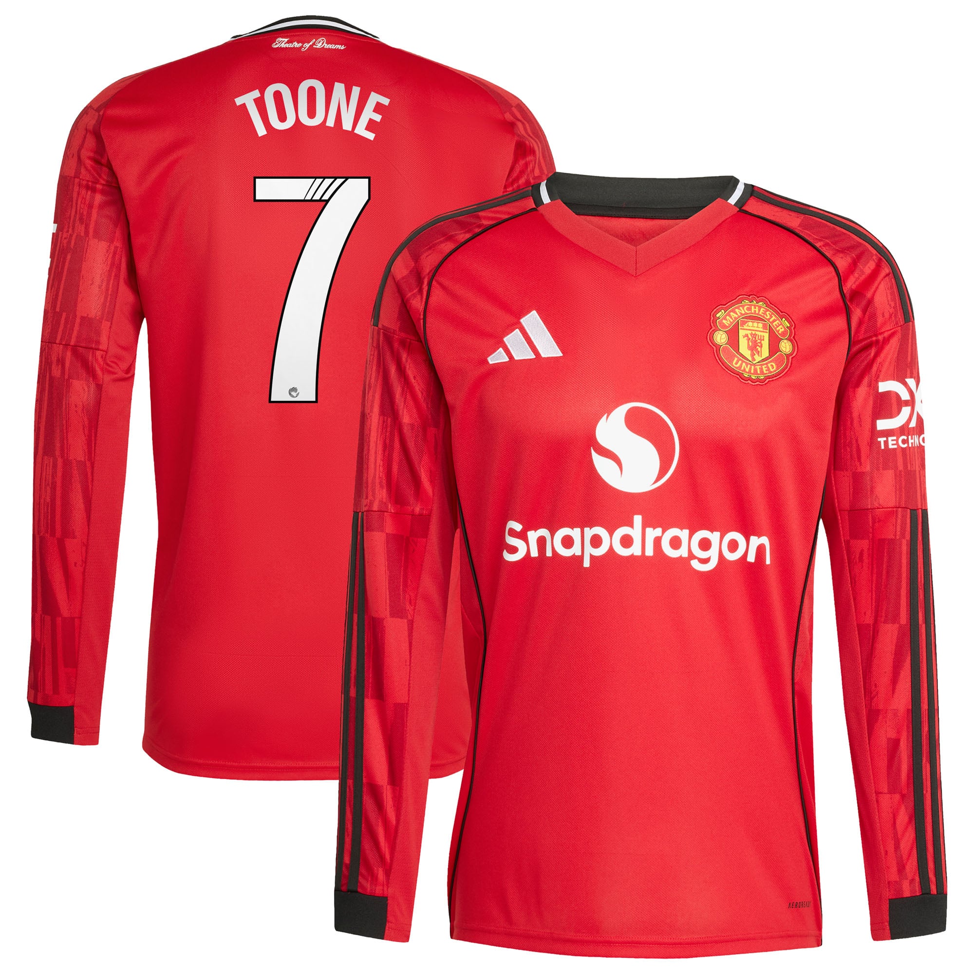 Maillot Domicile Manchester United adidas WSL 2025-26 - Manches longues avec flocage Toone 7
