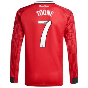 Maillot Domicile Manchester United adidas 2025-26 - Enfant - Manches longues avec flocage Toone 7, vue 4