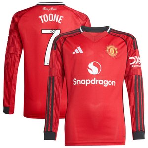Maillot Domicile Manchester United adidas 2025-26 - Enfant - Manches longues avec flocage Toone 7, vue 1