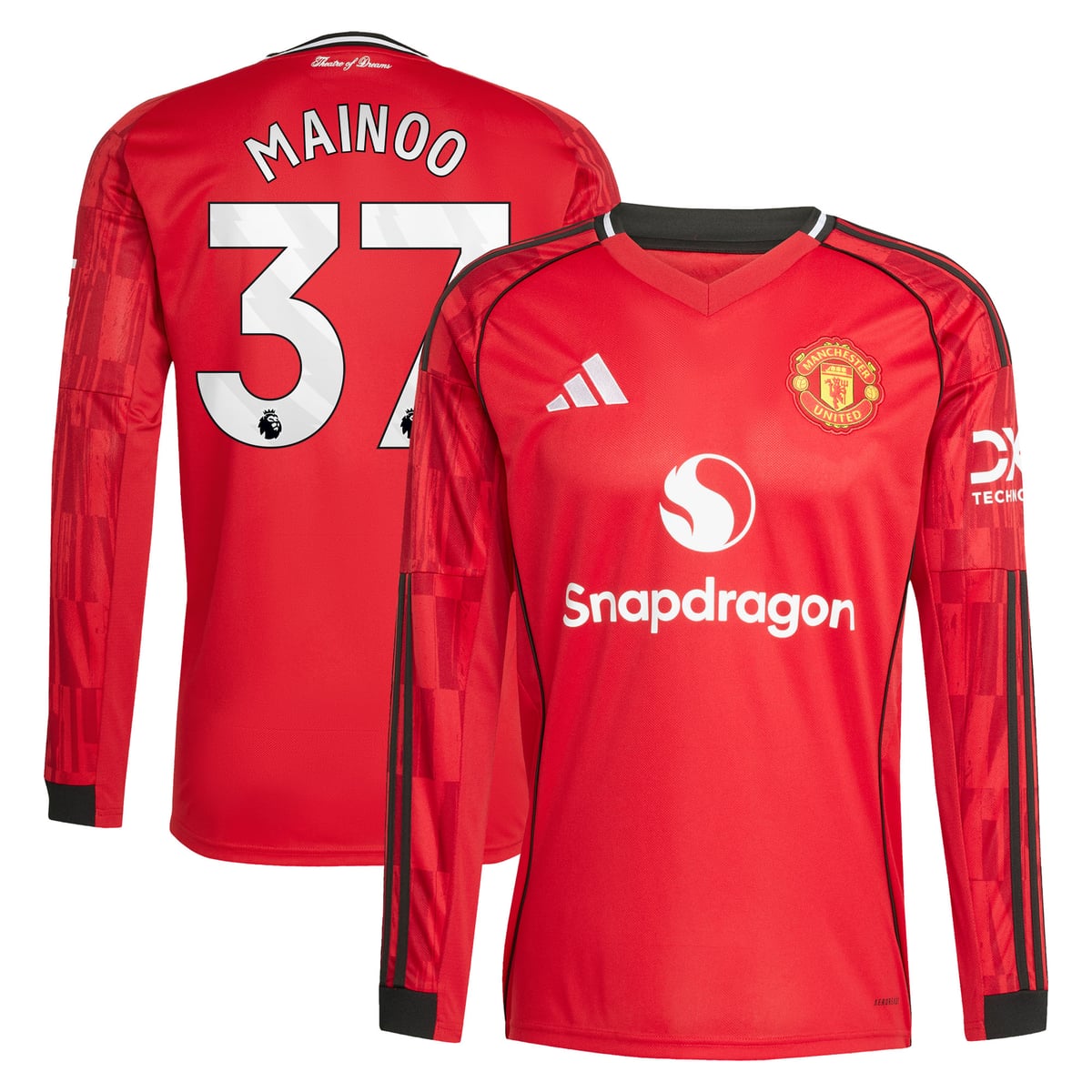 Maillot Domicile Manchester United adidas 2025-26 - Manches longues avec flocage Mainoo 37